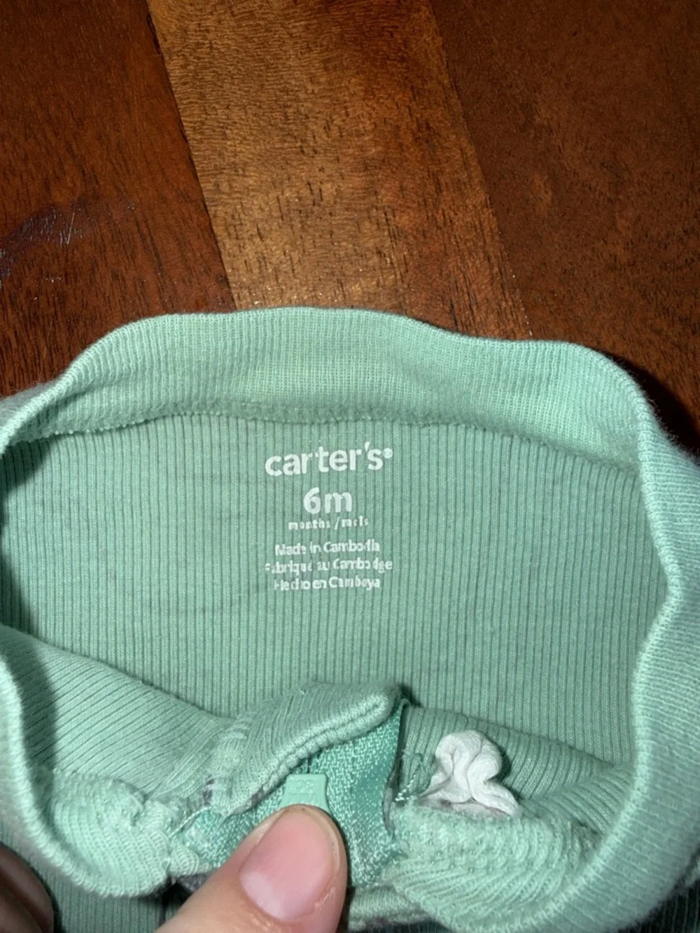 Carter's Mint Green Dinosaur‎ Footed One-Piece Pajamas